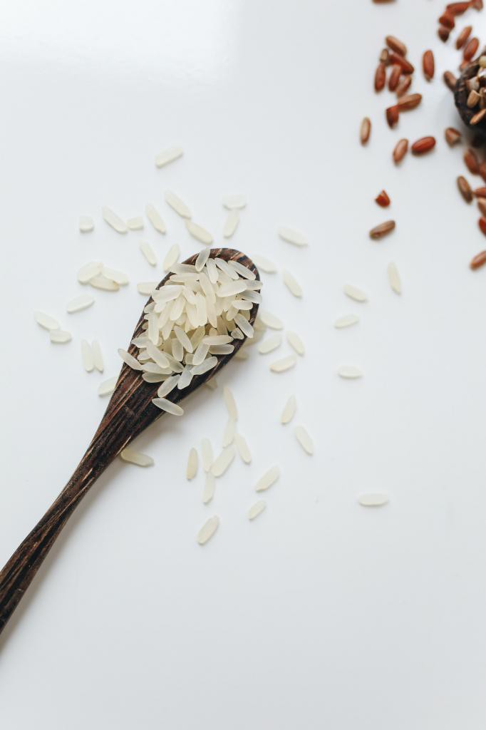 Photo Of Rice On Wooden Spoon