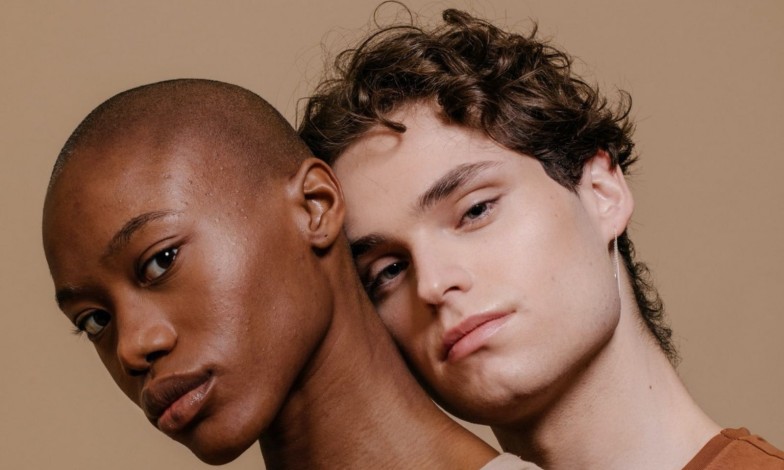 sexy woman with makeup and a fashionable hairstyle poses. beautiful indian girl