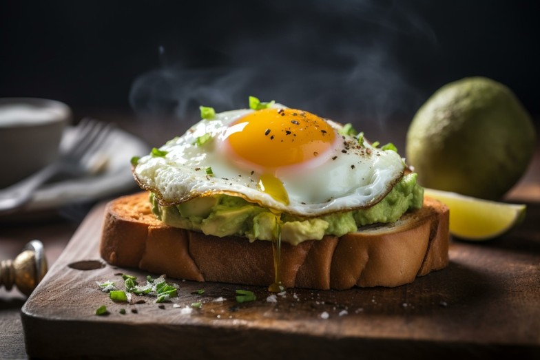 Toasted avocado with a fried egg