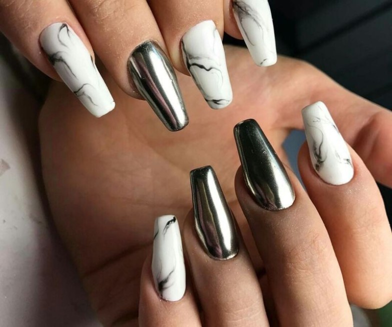 Coffin summer nails