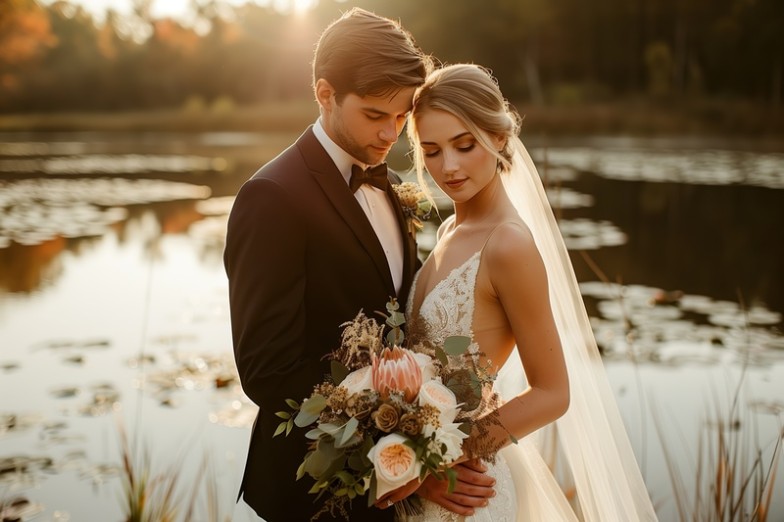 autumn wedding groom