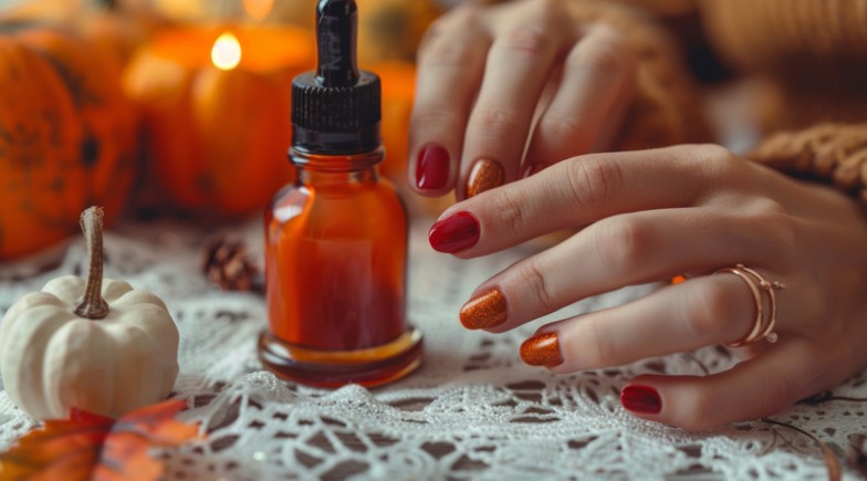 autumn wedding manicure