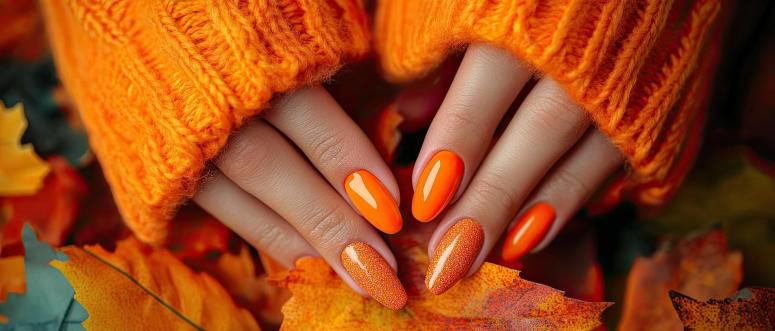 Orange Fall Nails Orange Fall Nails